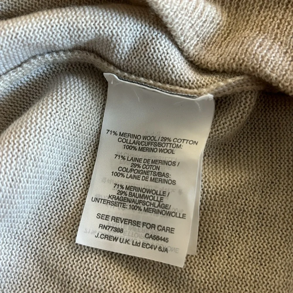 J. Crew Merino Wool High Low Hem Oversized Tunic‎ Sweater High Low Beige Size XS
